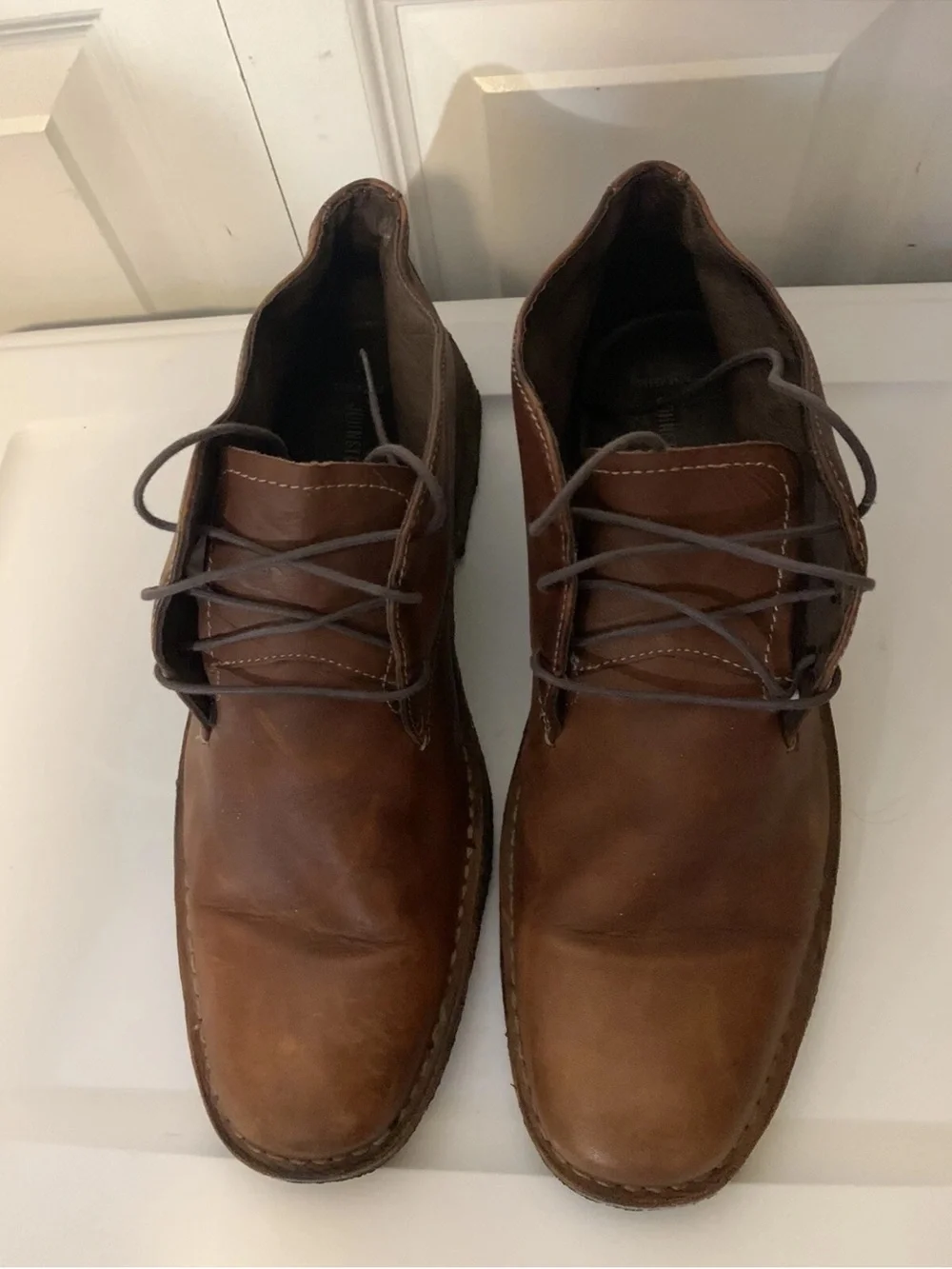 Johnston & Murphy Mens Sz 13M Red‎ Brown Leather Chukka Desert Boot Shoes